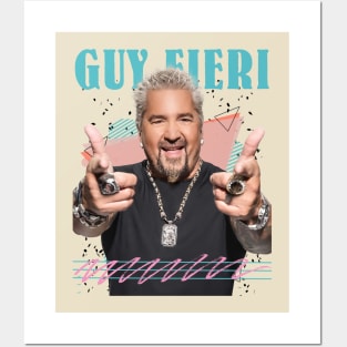 Retro Vintage Guy Fieri Fan Art Design Posters and Art